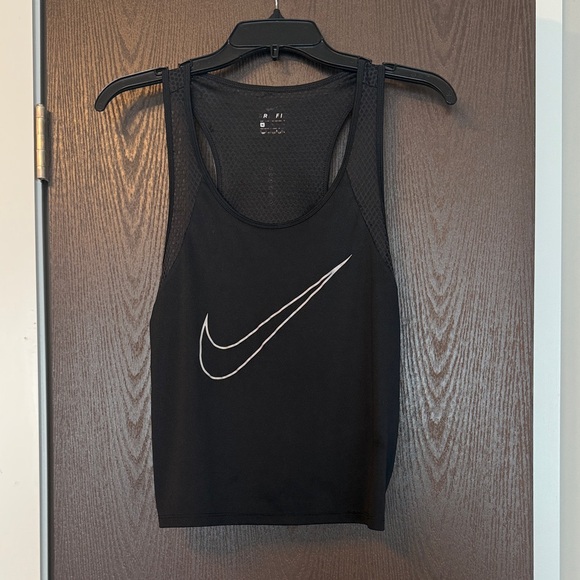Nike Women's Black Tank Top with White Logo - Picture 1 of 2
